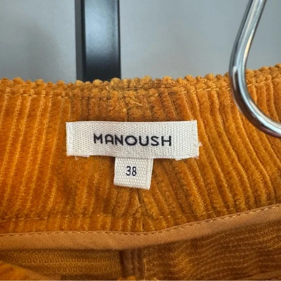 Manoush Paris Saffron Burnt Orange Corduroy Wide Leg Pants US 6 - Picture 5 of 11
